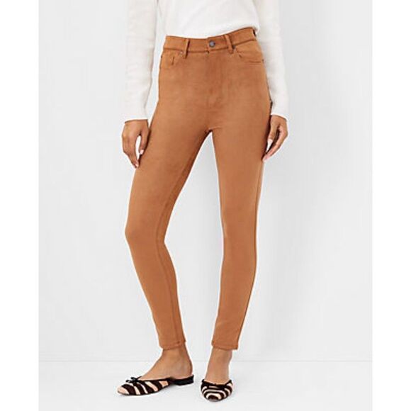 ANN TAYLOR Sculpting Faux Suede Skinny Pant Sz 12 - Picture 1 of 5